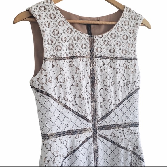 BCBG MaxAzria Andreea lace sheath dress white sz 4 - Picture 2 of 11